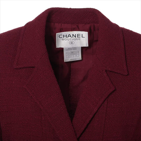 CHANEL COCO Button 98A Wool x Nylon Set P11509V06767 suit Bordeaux WS15101
