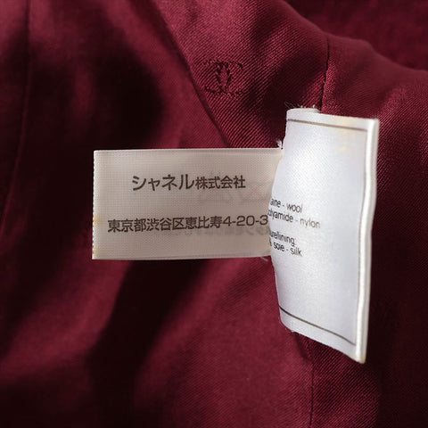 CHANEL COCO Button 98A Wool x Nylon Set P11509V06767 suit Bordeaux WS15101