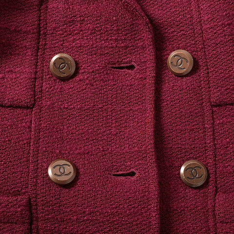 CHANEL COCO Button 98A Wool x Nylon Set P11509V06767 suit Bordeaux WS15101