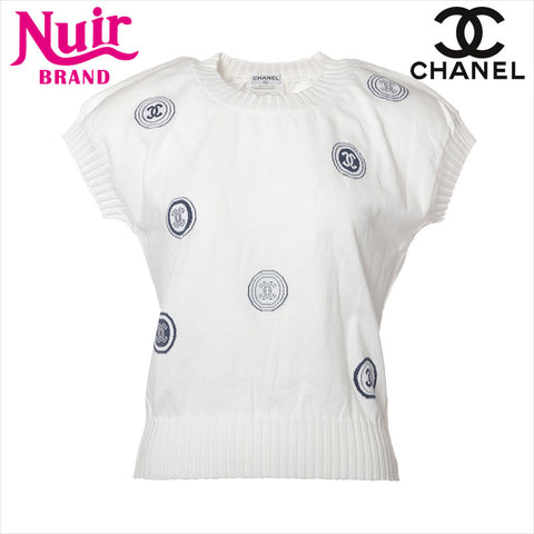 シャネル CHANEL Size:38  P17562V00938 01P　コットン ニット ホワイト×ネイビー WS15102