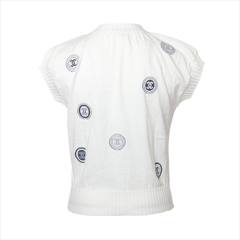 シャネル CHANEL Size:38  P17562V00938 01P　コットン ニット ホワイト×ネイビー WS15102