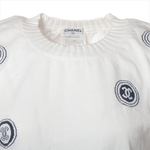 シャネル CHANEL Size:38  P17562V00938 01P　コットン ニット ホワイト×ネイビー WS15102