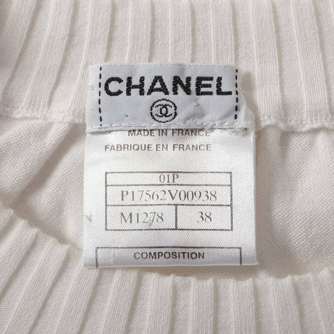 シャネル CHANEL Size:38  P17562V00938 01P　コットン ニット ホワイト×ネイビー WS15102