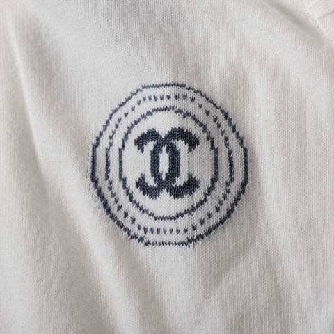 シャネル CHANEL Size:38  P17562V00938 01P　コットン ニット ホワイト×ネイビー WS15102