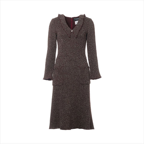 Chanel Chanel Coco Button 97a Wolle X Nylon P09265V05806 Kleid Khaki WS15103