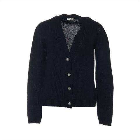 MIU MIU 16年羊绒MMC979 Cardigan海军WS15104