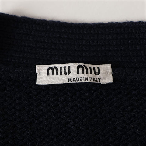 MIU MIU 16年羊绒MMC979 Cardigan海军WS15104