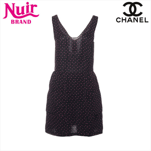 Chanel Coco Mark Seidenhülsenkleid P43121V31639 Kleid schwarz x Pink WS15105