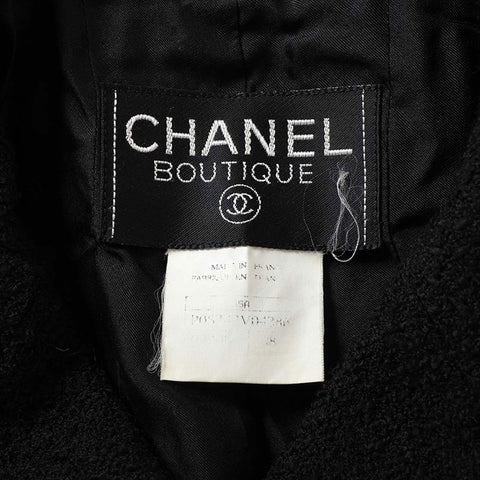 Chanel Coco Button 95A Wolle X Nylon P05747V04386 Jacke Schwarz WS15107