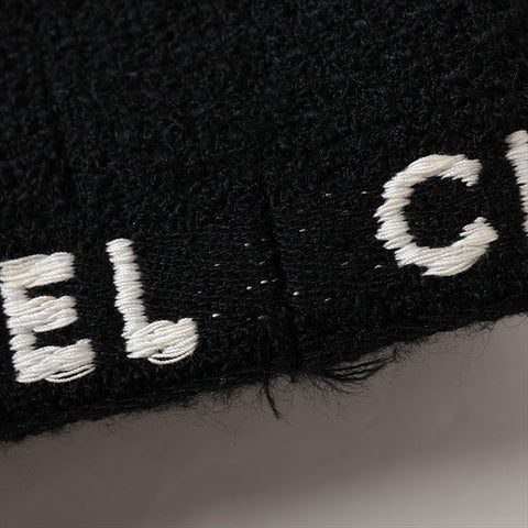Chanel Coco Button 95A Wolle X Nylon P05747V04386 Jacke Schwarz WS15107