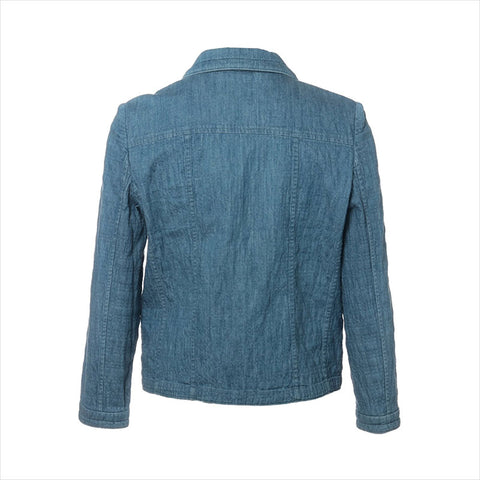 Chanel Coco Button 06s Baumwolle x Polyurethan P28664W03740 Jacke Blau WS15108