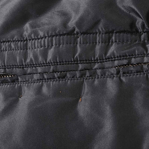 香奈儿丝绸长外套海狸皮大衣黑色WS15110