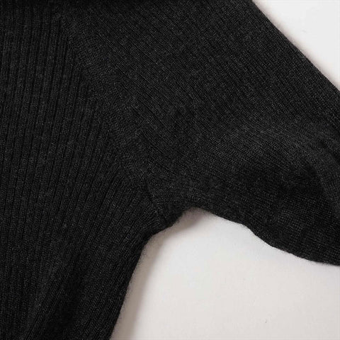 Chanel Chanel 05a Kaschmir x Seidenschildkragenpullover Strick P26591V01981 Strickgrau WS15114