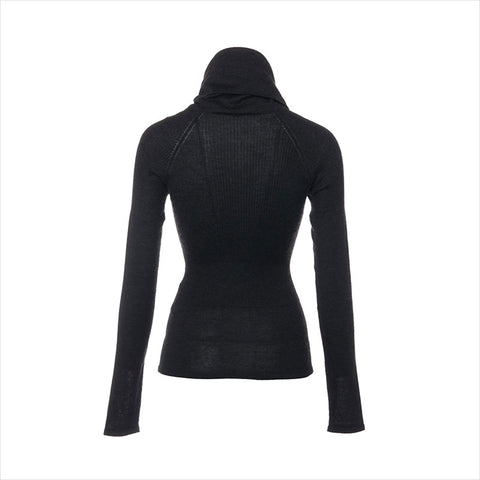Chanel Chanel 05a Kaschmir x Seidenschildkragenpullover Strick P26591V01981 Strickgrau WS15114
