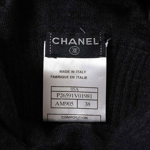 Chanel Chanel 05a Kaschmir x Seidenschildkragenpullover Strick P26591V01981 Strickgrau WS15114
