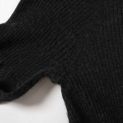 Chanel Chanel 05a Kaschmir x Seidenschildkragenpullover Strick P26591V01981 Strickgrau WS15114