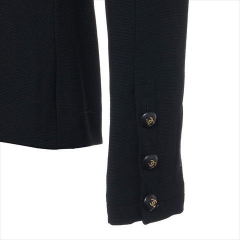 Chanel Coco Button 95C Wolle P04435 Jacke Schwarz WS15119