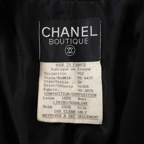 Chanel Coco Button 95C Wolle P04435 Jacke Schwarz WS15119