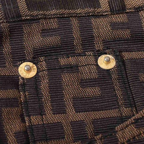 Fendi Zucca Baumwollhose Schwarz x Brown WS15121