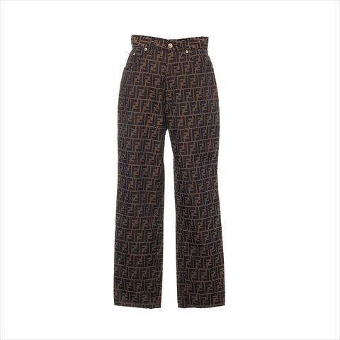 Fendi Zucca Baumwollhose Schwarz x Brown WS15121