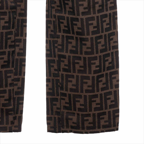Fendi Zucca Baumwollhose Schwarz x Brown WS15121