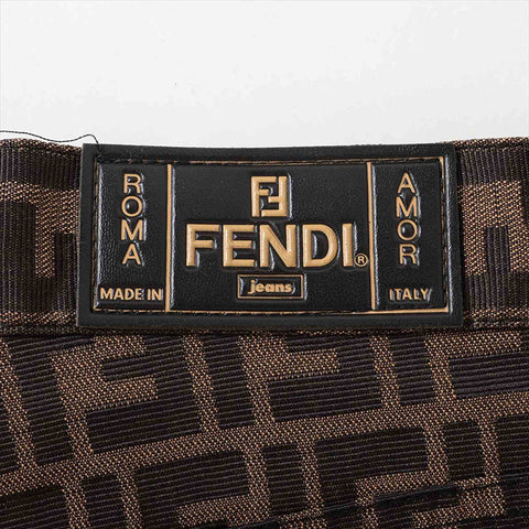 Fendi Zucca Baumwollhose Schwarz x Brown WS15121