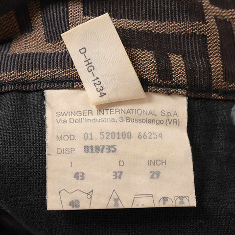 Fendi Zucca Baumwollhose Schwarz x Brown WS15121