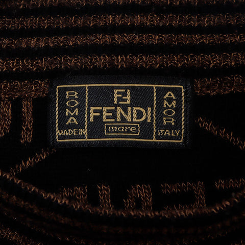 フェンディ FENDI ロゴ 総柄 ニット ブラウン WS15122