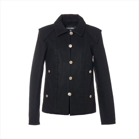 Chanel Coco Button Cotton P62619v48194 Jacke grau WS15135