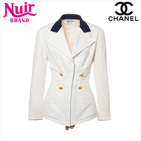 Chanel Coco Mark Chain Belt Jacket White WS15138