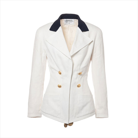 Chanel Coco Mark Chain Belt Veste blanc WS15138
