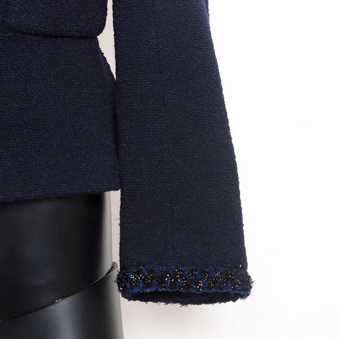 シャネル CHANEL Size:40 ツイード ココマークボタン  ジャケット ネイビー WS15143