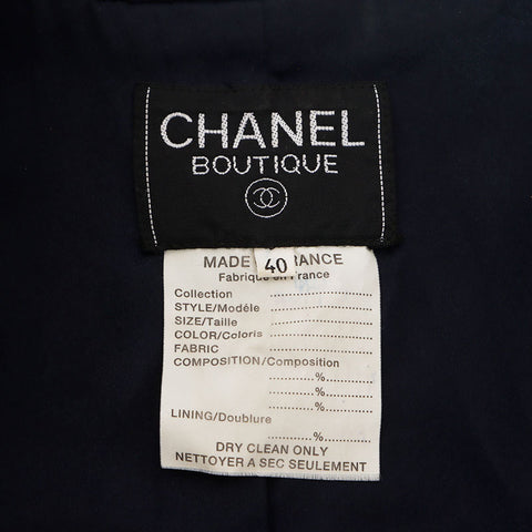 シャネル CHANEL Size:40 ツイード ココマークボタン  ジャケット ネイビー WS15143