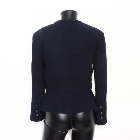 シャネル CHANEL Size:40 ツイード ココマークボタン  ジャケット ネイビー WS15143