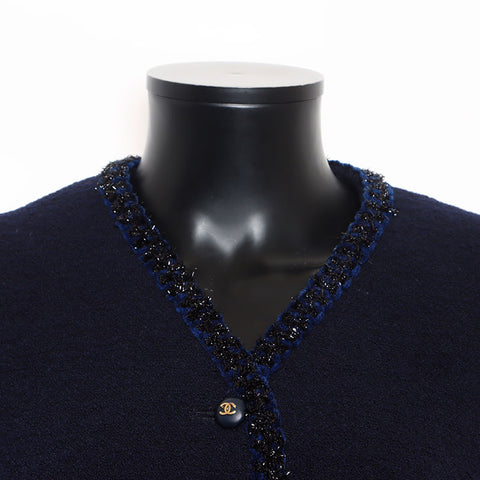 シャネル CHANEL Size:40 ツイード ココマークボタン  ジャケット ネイビー WS15143