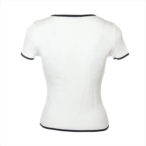 Chanel Coco Button 95P Cotton T-shirt PO5161V00233 Short-sleeved T-shirt White WS15144