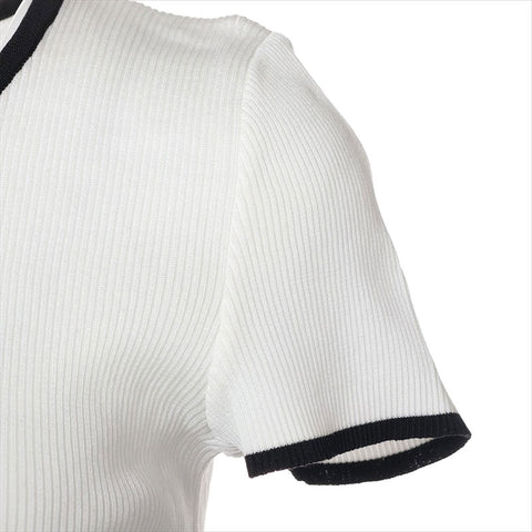 Chanel Coco Button 95P Cotton T-shirt PO5161V00233 Short-sleeved T-shirt White WS15144