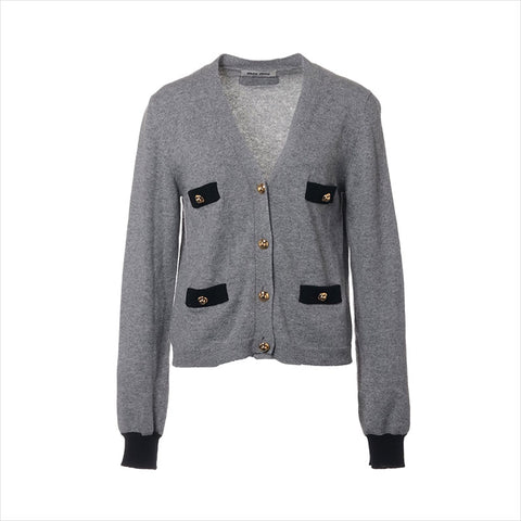 Miu Miu Size:42 2022 cashmere cardigan gray WS15153