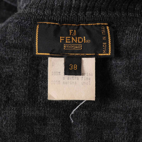 FENDI Size:38 Zucca Wool knit gray WS15159