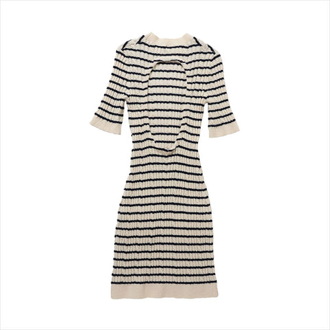 CHANEL Size:36 2023 P74 Wool x Acrylic one piece Black x white WS15161