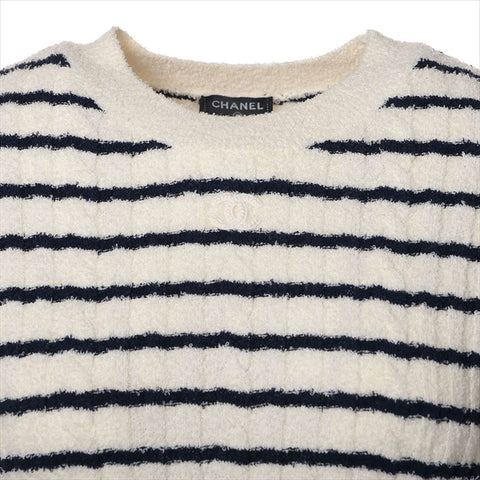 シャネル CHANEL Size:36 2023 P74 ウール×アクリル ワンピース ブラック×ホワイト WS15161