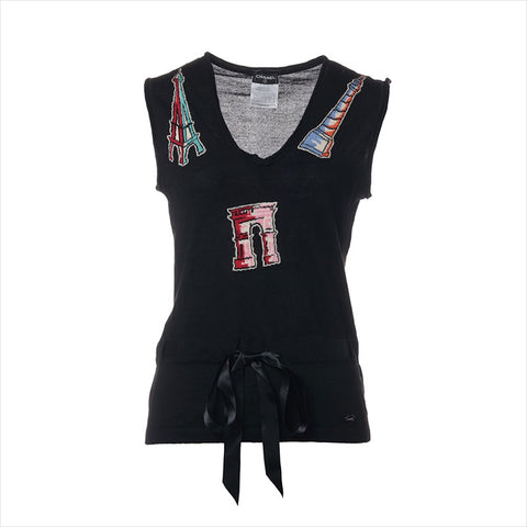 CHANEL Size:38 cashmerex silk 2006 Vest black WS15166