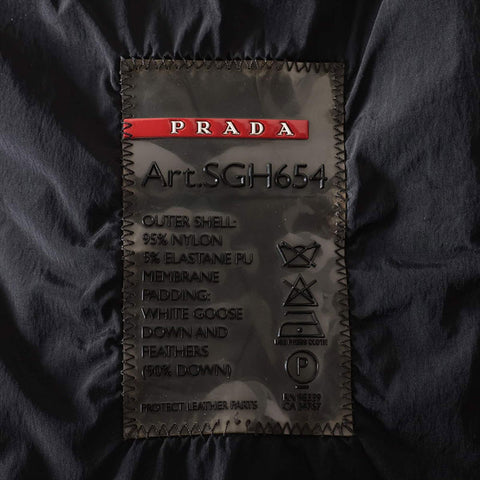 プラダ PRADA Size:44 2015 スポーツ トライアングルロゴ ダウンジャケット ジャケット ブラック WS15170