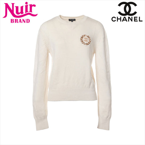シャネル CHANEL Size:36 カシミヤ×ナイロン 2020 ニット アイボリー WS15175
