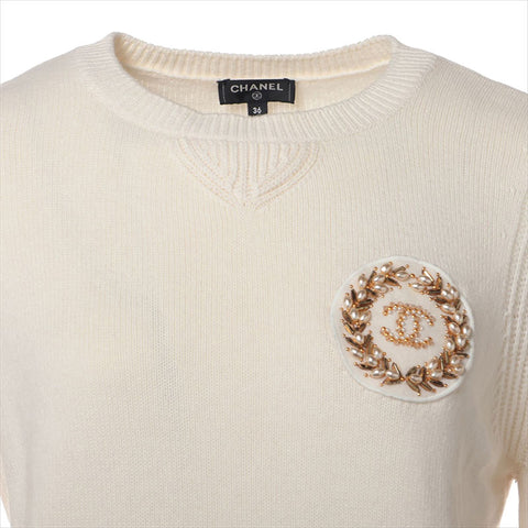 シャネル CHANEL Size:36 カシミヤ×ナイロン 2020 ニット アイボリー WS15175