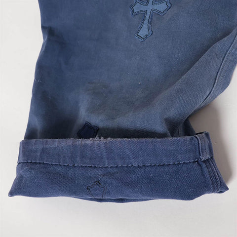 CHROME HEARTS Size 29 Navy Cross Patch French Work Pants Navy WS15180