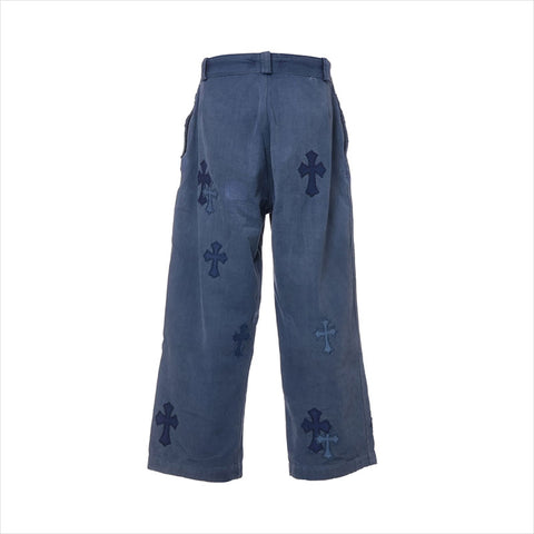 CHROME HEARTS Size 29 Navy Cross Patch French Work Pants Navy WS15180