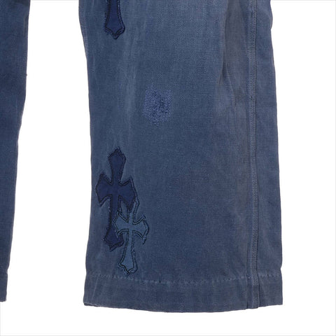 CHROME HEARTS Size 29 Navy Cross Patch French Work Pants Navy WS15180