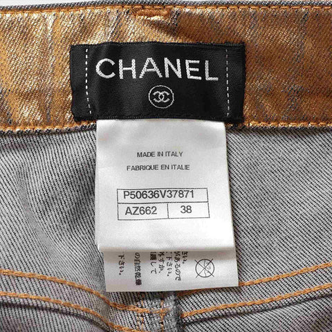 シャネル CHANEL Size:38 ココボタン コットン パンツ ゴールド WS15186