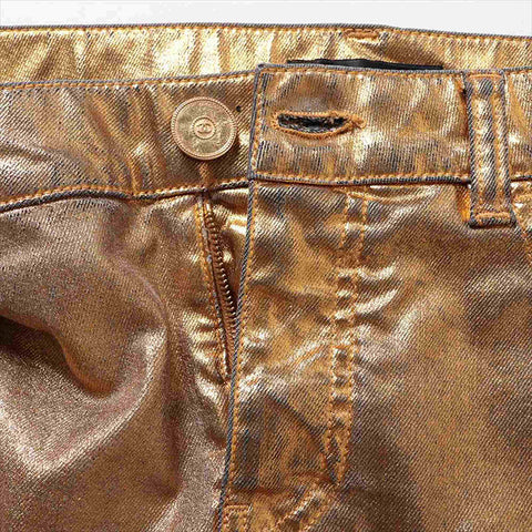 シャネル CHANEL Size:38 ココボタン コットン パンツ ゴールド WS15186